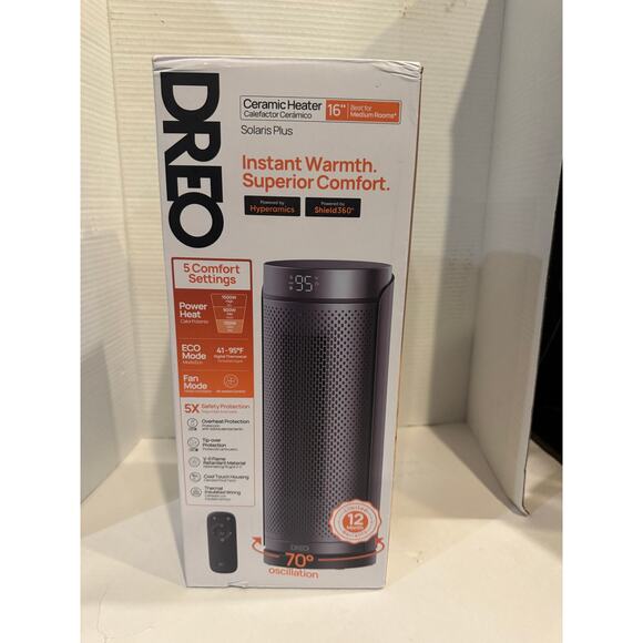 Dreo 1500W Solaris Plus Portable Oscillating Ceramic Space Heater - Picture 4 of 6